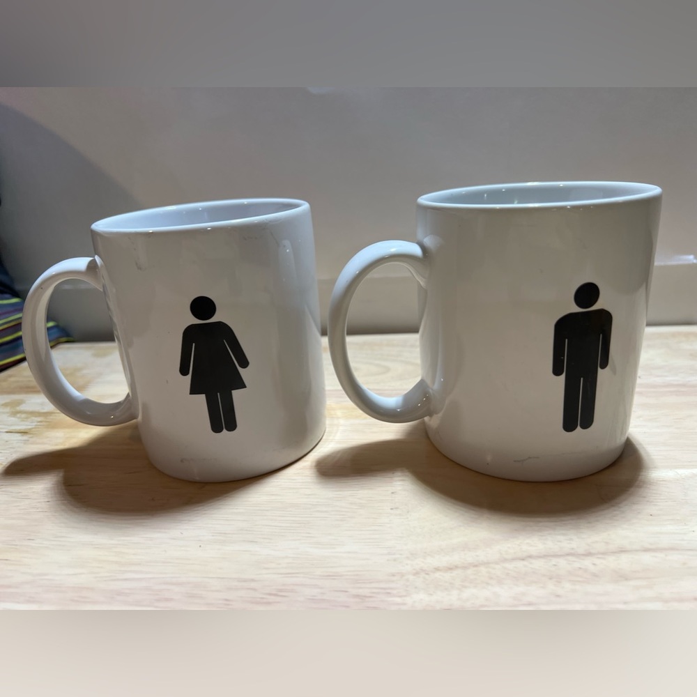 Caban Man and Women white mug set